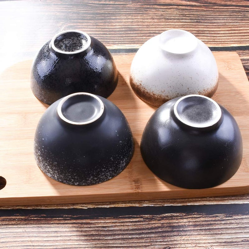 Cerficer Japanese Style Rice Bowl Set of 4 Creative Ceramic Sushi Bowls for Sauce Salad Noodle Soup - Image 5